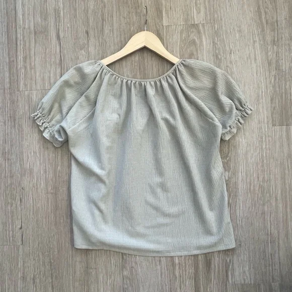 Madewell Sage Green Peasant Short-Sleeve Top Small - Picture 4 of 5